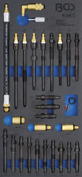 BGS Werkstattwageneinlage 1/3: Adapter-Satz für Kompressions- und Druckverlusttester, 30-teilig, 6960