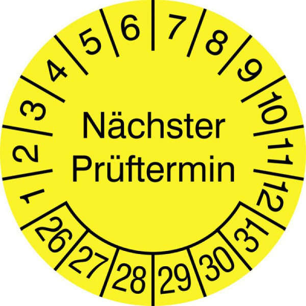 Stein HGS Prüfplaketten ohne Jahresfarbe (6 Jahre), Dokumentenfolie, selbstzerstörend bei Ab, 31.c7028-26