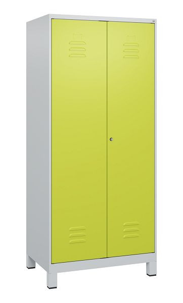 C+P Umkleidespind Classic PLUS SW, Füße, 2 Abteile, 1800x800x500mm, 7035/0024, Zylinderschloss, 0800127-22 S10025