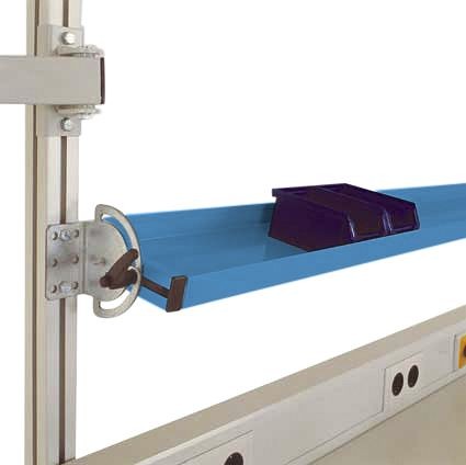 Manuflex Neigbare ESD-Ablagekonsole für CANTOLAB, Nutztiefe 495 mm, für Tischbreite 1600 mm, Lichtblau, LZ8319.5012
