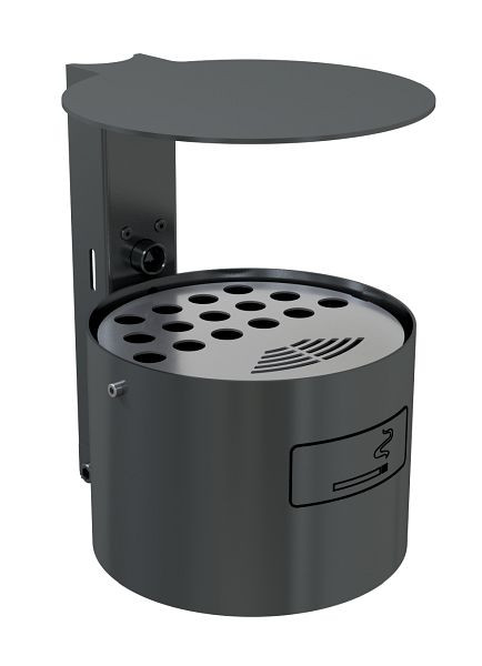 Schake Rundascher mit Dach zur Wand- + Pfostenbefestigung, feuerverzinkt und beschichtet DB 703, ohne Standpfosten, 4067B