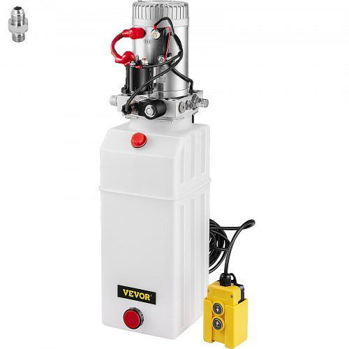 VEVOR 12V 8 Viertel Autolift Hydraulische Plastikpumpe Stromversorgungseinheit Einfachwirkend für Kippanhänger, 8LCZYYBSLDZY00001V0
