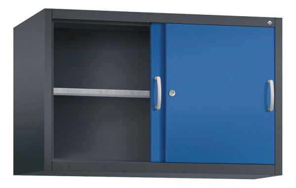 C+P Aufsatzschrank Acurado, H790xB1200xT500mm, Farbe: Schwarzgrau / Enzianblau, Bügelgriff, 2 OH, 2055-09 S10037