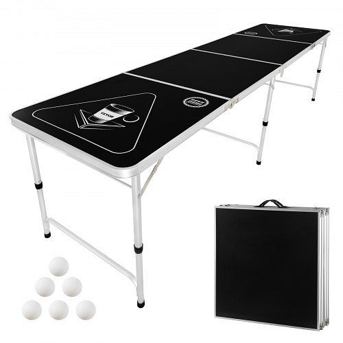 VEVOR klappbarer Beer Pong Tisch (240x60x52/70 cm) mit Tragegriff & 6 Bällen, höhenverstellbar für Büro, Party & Camping, ZDPJYXZCGK00FI2RBV0