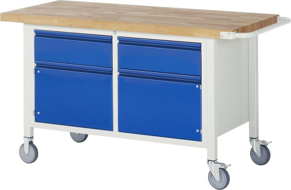 RAU Fahrbare Werkbank 8466I2, B1500xT700xH880mm, 2xSchublade-TA, 2xTüren, 05-8466I2-157R4S.11