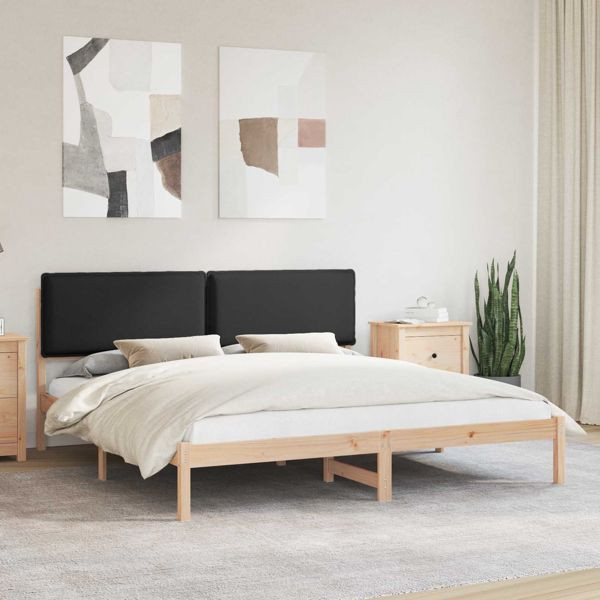 vidaXL Bettgestell mit gepolstertem Kopfteil Schwarz 180 x 200 cm, 877821