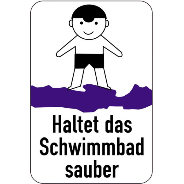 Stein HGS Sonderschild, Haltet das Schwimmbad sauber, 400 x 600 mm, 15047