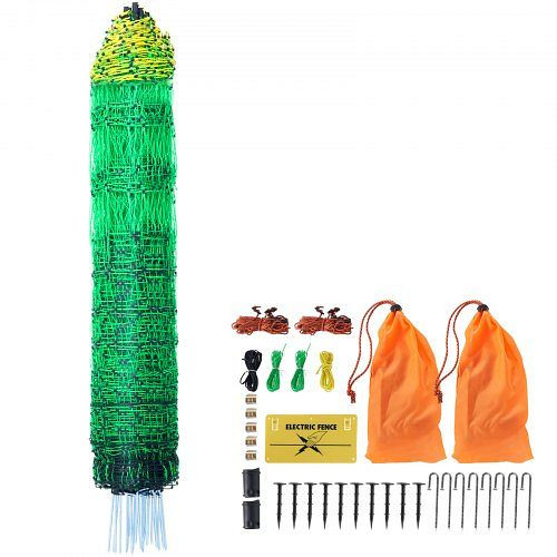 VEVOR Elektrozaunnetz, 1,21 x 51,2 m, PE-Netzzaun-Set mit Pfosten und Doppelspitzen, XXJQWLW48IN1MRE8AV9