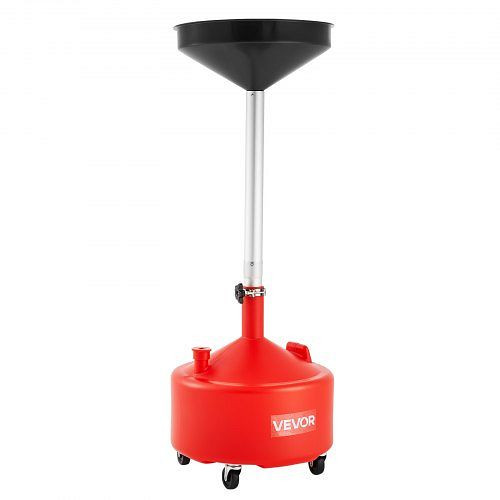 VEVOR Ölauffangwagen 30 L, mit einstellbarer Trichterhöhe, tragbar, mit Rädern für Werkstätten/Garagen, Rot, SDLSPYPSL8GAR0ELA001V0
