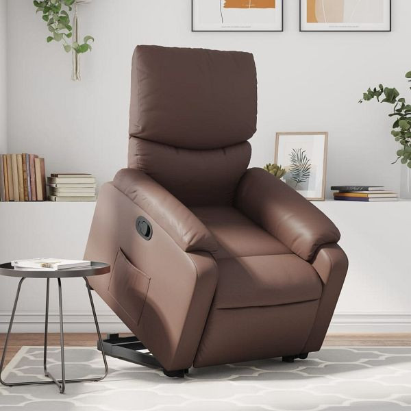 vidaXL Relaxsessel mit Aufstehhilfe Braun Kunstleder, 3204888
