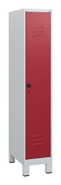 C+P Umkleidespind Classic PLUS, Füße, 1630x300x500mm, 7035/3003, Drehriegel, 0800105-10 S10001