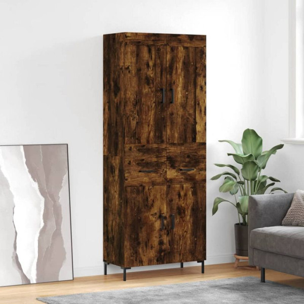 vidaXL Highboard Räuchereiche 69,5x34x180 cm Holzwerkstoff, 3199878