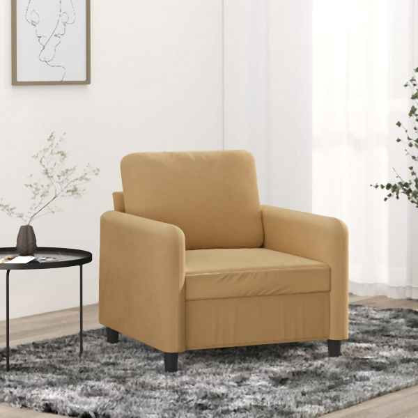 vidaXL Sessel Braun 60 cm Samt, Füllung: Schaumstoff, 359429