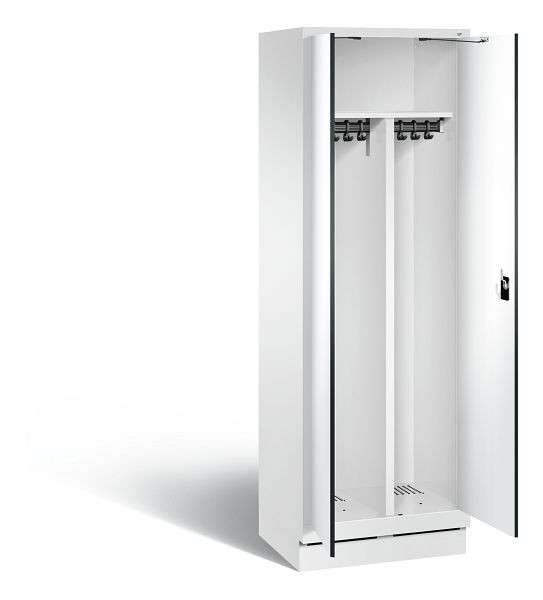 C+P Schwarz-Weiss-Spind Evolo, H1800xB610xT500mm, Farbe: Verkehrsweiß / Dekor Weiß, 48022-20 S10346