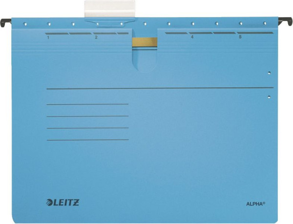 LEITZ 1984 Hängehefter ALPHA®, kfm. Heftung, Pendarec-Karton, 5 Stück, blau, 1984-30-35
