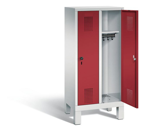C+P Kindergarten-Spind Evolo, H1350xB610xT300mm, Farbe: Lichtgrau / Rubinrot, 480103-20 S10038