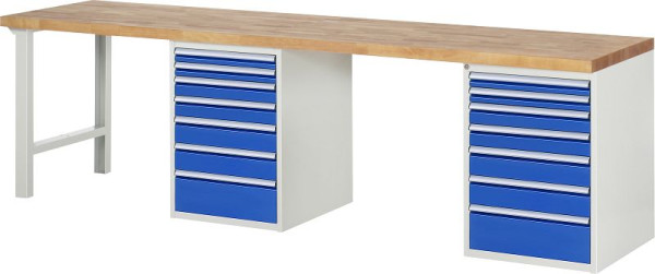 RAU Werkbank Serie 7000 - Modell 7517-8, B3000 x T700 x H890 mm, Systemunterbau B3000 x T650 x H850 mm, 03-7517A8-307B4M.11