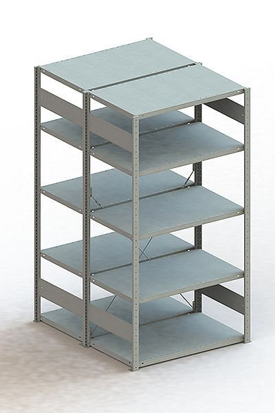Meta S3 Steckregal CLIP 100 DGR 2000x1000x600 mm, RAL 7035, Bodenanzahl: 2 x 5, 200180787