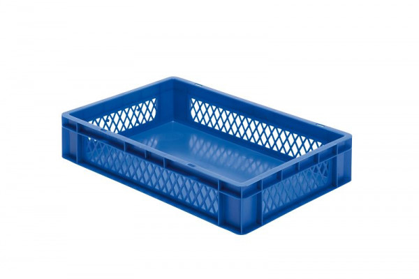 LA-KA-PE TK 600/120-1, Transport-Stapelkasten, blau, Wände durchbrochen, VE: 2 Stück, 07212 22 12