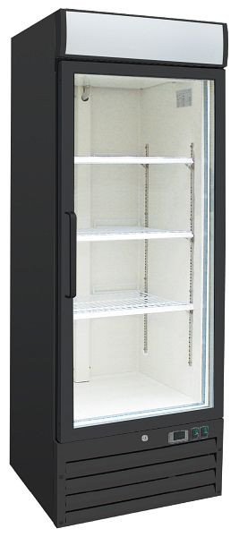 Gastro-Inox Display-Gefrierschränk aus schwarzem Stahl 600 Liter, Umluftkühlung, 204.221