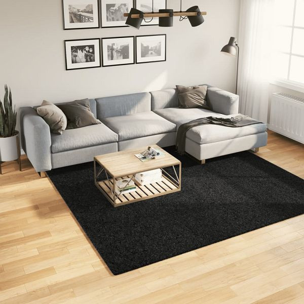 vidaXL Teppich OVIEDO Kurzflor Schwarz 240x240 cm, 375562
