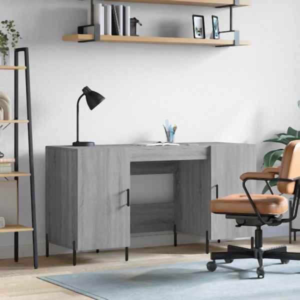 vidaXL Schreibtisch Grau Sonoma 140x50x75 cm Holzwerkstoff, 829562