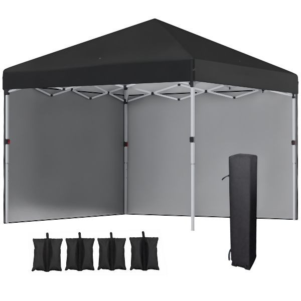 Outsunny Pavillon, 297L X 297B x 288H cm, Schwarz, 84C-403V00BK, 4255633555014