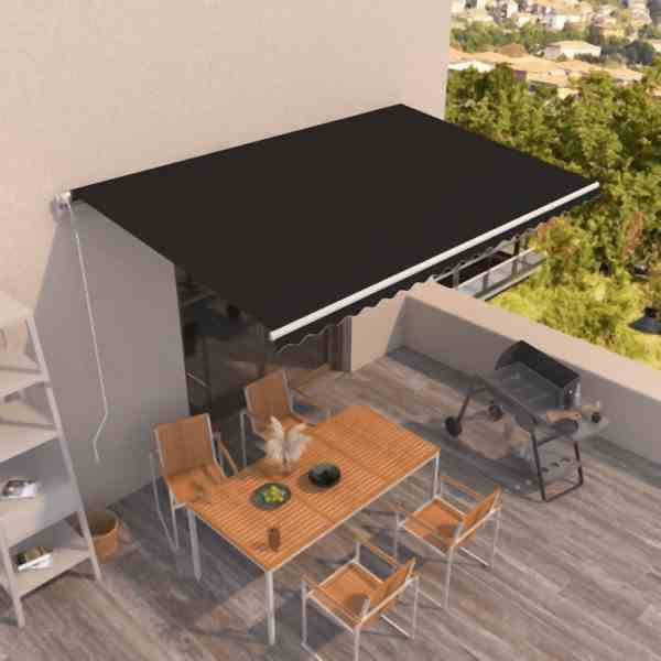 vidaXL Markise Automatisch Einziehbar 500x350 cm Anthrazit, 3069029