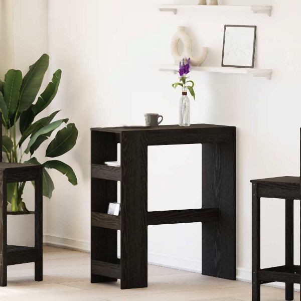 vidaXL Bartisch mit Regal Schwarz Eichen-Optik 90x40x103,5 cm, 868076