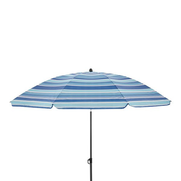 derby Gartenschirm COMO, 160cm, 8 teilig, Blau Streifen, 406587LH003