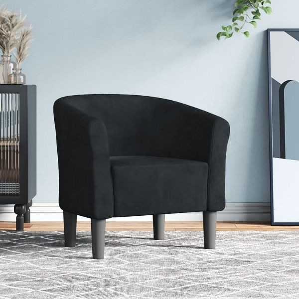 vidaXL Clubsessel Farbe Schwarz Samt, 356443, 8720845436155