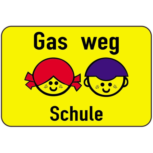 Stein HGS Kinderschild/Verkehrszeichen Gas weg Schule, 650x1000mm, 14811