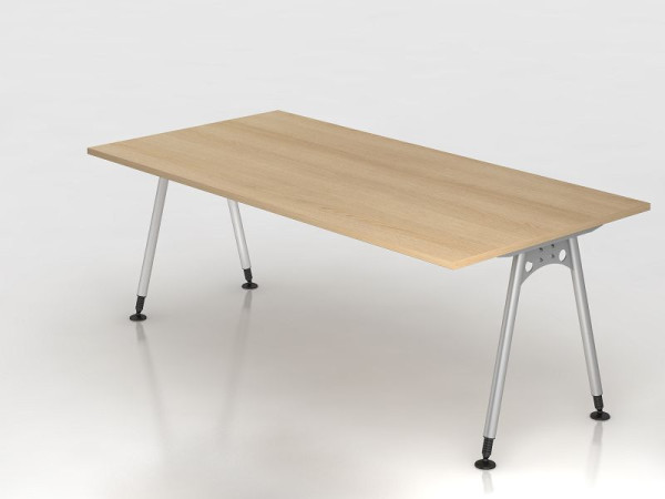 Hammerbacher Schreibtisch A-Fuß 200x100cm Eiche, Rechteckform, VAS2E/E/S