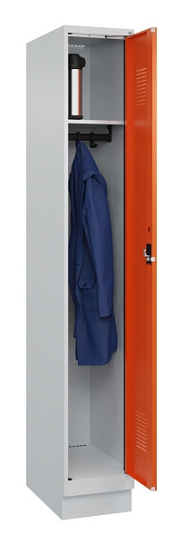 C+P Spind Evolo PLUS, mit Sockel, 1 Abteil, 1950x300x500mm, 7035/2004, Verschluss Zylinderschloss, Ablageböden 1, 049020-10 S10029