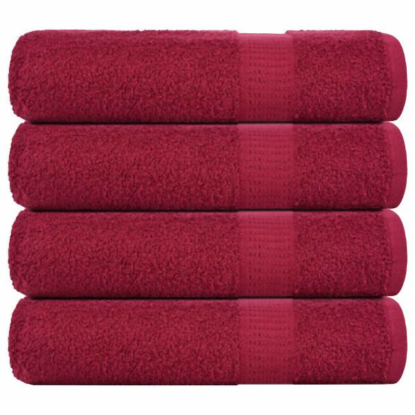 vidaXL Badetücher 4 Stück Bordeauxrot 100x150cm 360 g/m² 100% Baumwolle, 136741