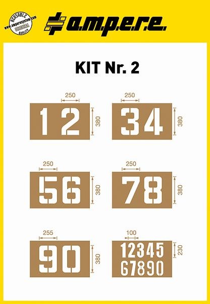 Ampere Schablonen KIT Nr. 2, 1 Set a 6 Schablonen, 630221001