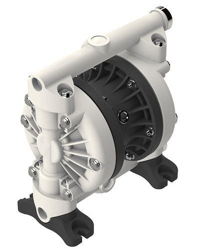 DENIOS Druckluft-Doppelmembranpumpe, 1/2'', aus PP / FPM, 287063