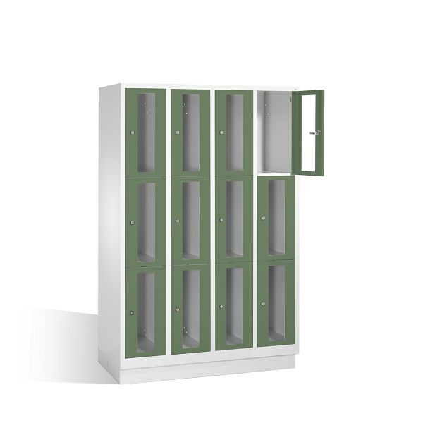 C+P Schließfachschrank Classic, H1800xB1190xT500mm, Farbe: Lichtgrau / Resedagrün, 8020A403 S10004
