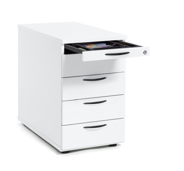 Deskin Standcontainer MULTI M, Dekor weiß, B 435 x H 720 x T 800 mm, 4 Schübe, 290692