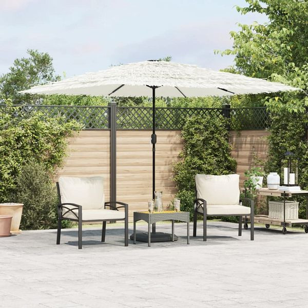 vidaXL Sonnenschirm mit Stahlmast Weiß 290x290x238 cm, 4005085