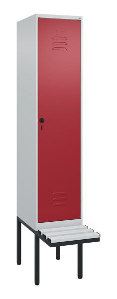 C+P Umkleidespind Classic PLUS, 2120x400x815mm, 7035/3003, Drehriegel, je 2 Doppel-Haken, 0800407-12F S10031