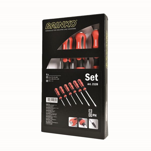 BRINKO Schraubendreher-Set mit Schlagkappe, Schraubendreherset, 2128