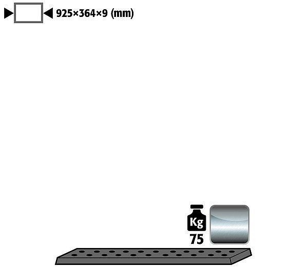 asecos Lochblecheinsatz Standard Höhe: 9 mm für Modell(e): UB90 mit Breite 1100 mm, 18921