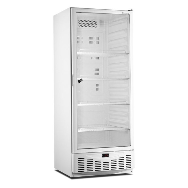 Marecos GN2/1 600 Liter Kühlschrank mit Glastür aus weißem Stahl, 224.002