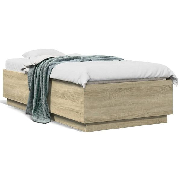vidaXL Bettgestell Sonoma-Eiche 90x190 cm Holzwerkstoff, 3209753