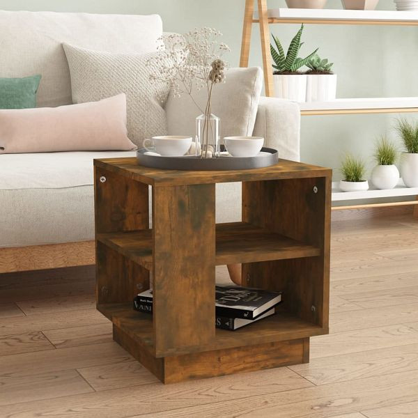 vidaXL Couchtisch Räuchereiche 40x40x43 cm Holzwerkstoff, 813089