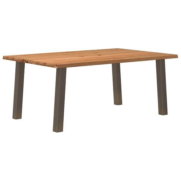 vidaXL Esstisch mit Baumkanten 180x120x74 cm Massivholz Eiche Rechteck, 3304965