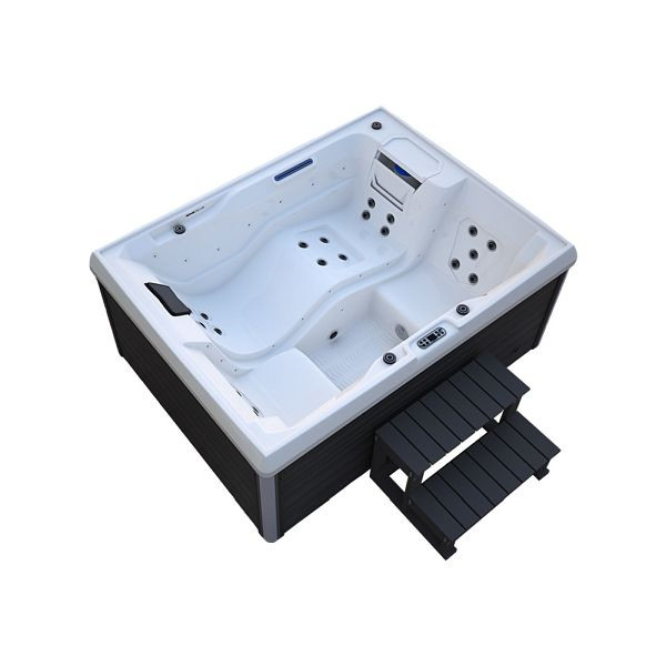 HOME DELUXE Outdoor Whirlpool STREAM - Mit Treppe und Thermoabdeckung, 49272