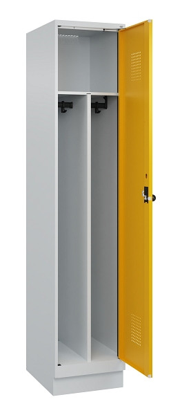 C+P Spind Evolo PLUS, mit Sockel, 1 Abteil, 1950x400x500mm, 7035/1004, Verschluss Drehriegel, 049020-12F S10000