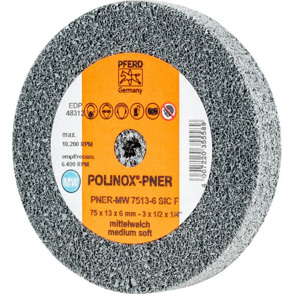 Pferd POLINOX-Kompaktschleifrad PNER-MW 7513-6 SiC F, VE: 5 Stück, 44691447